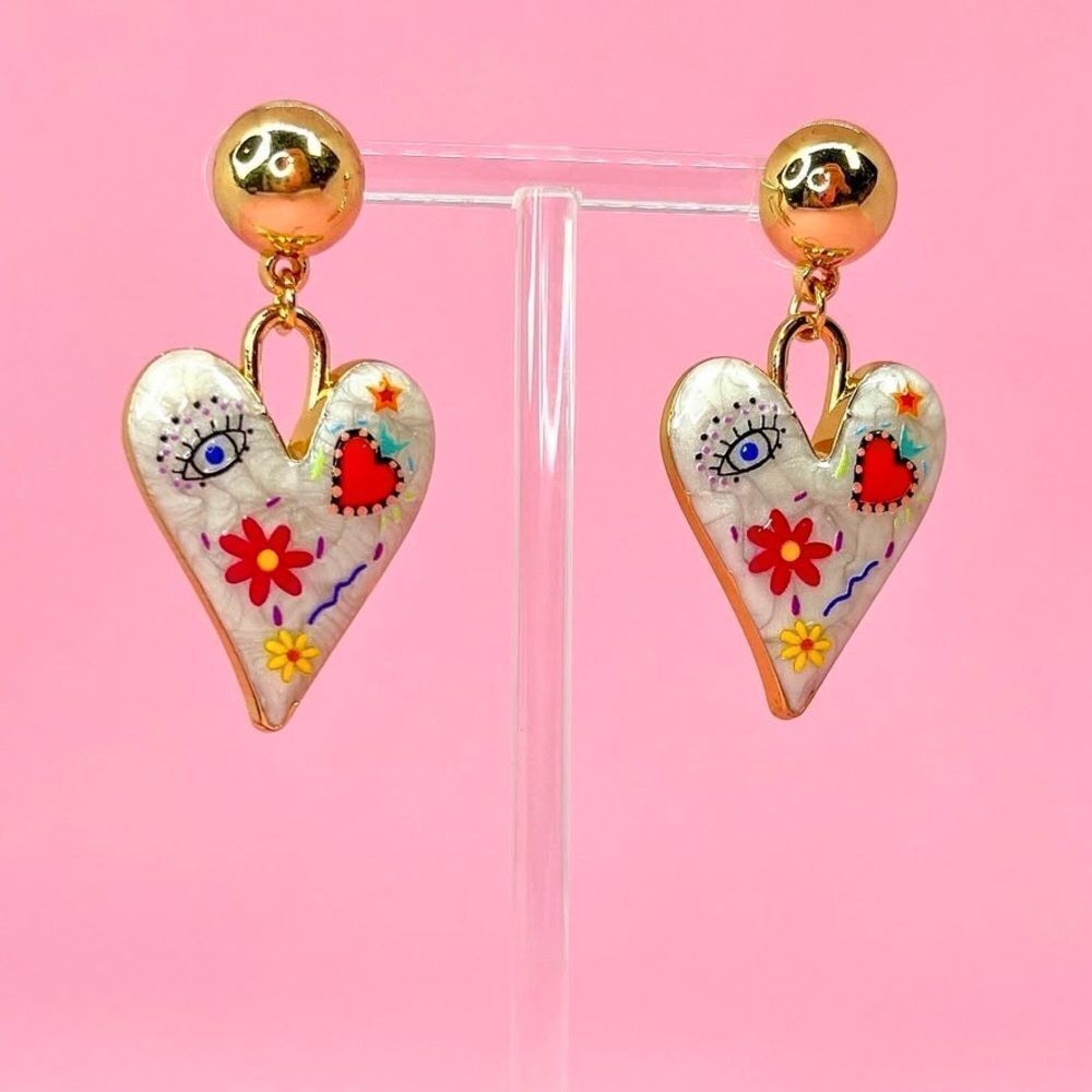 Boho heart earrings N688